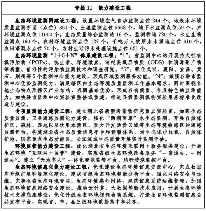 湖北省生態環境保護“十四五”規劃
