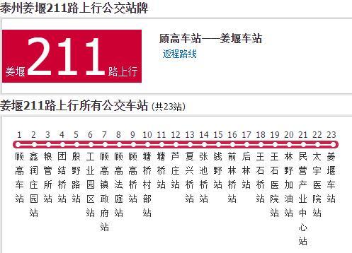 泰州公交姜堰211路