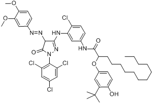 N-[4-氯-3-[[4-（（3,4-二甲氧基苯基）偶氮）-4,5-二氫-5-氧代-1-（2,4,6-三氯苯基-1H-吡唑-3-基）氨基]苯基]-2-[