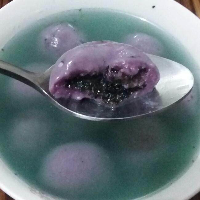 紫薯豆沙湯圓