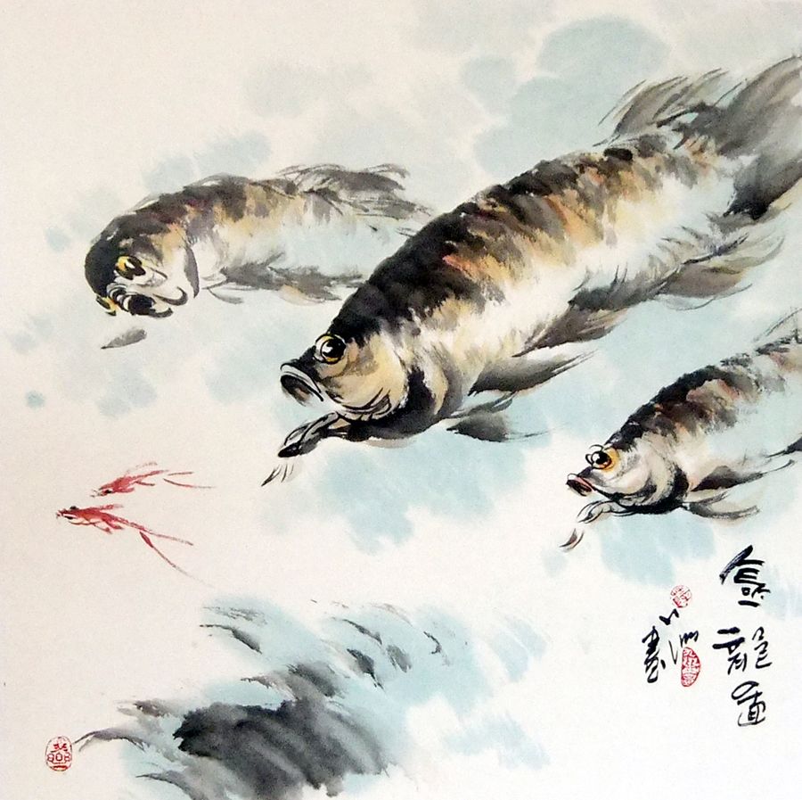 薛九州作品 金龍魚70cmx70cm