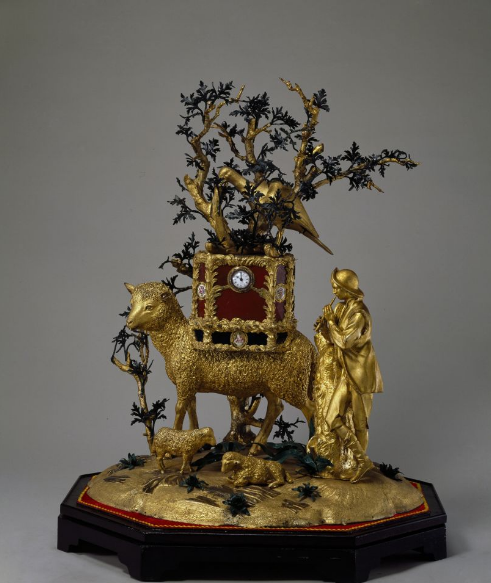 18世紀銅鍍金牧羊風景羊馱鐘