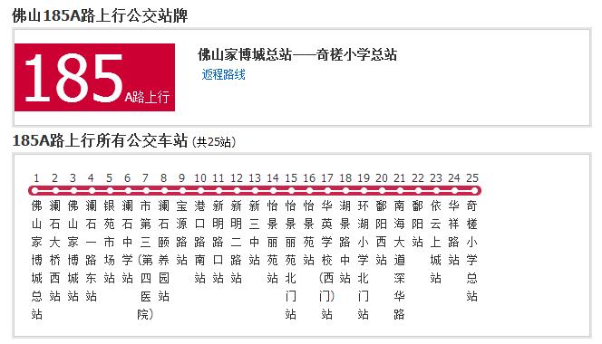 佛山公交185A路