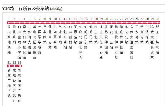 南京公交Y34路