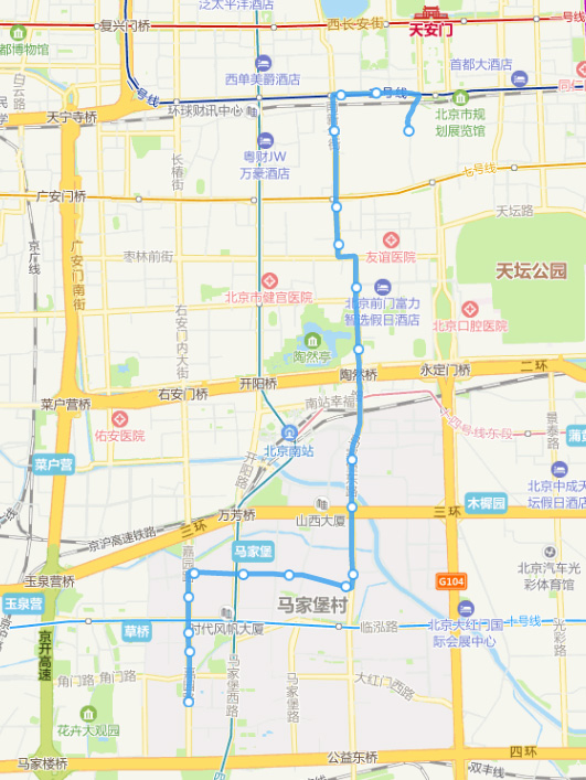 城南嘉園北——前門線路走向