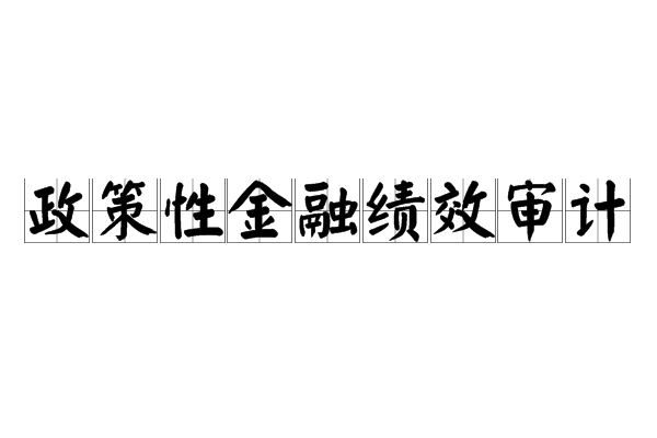 政策性金融績效審計