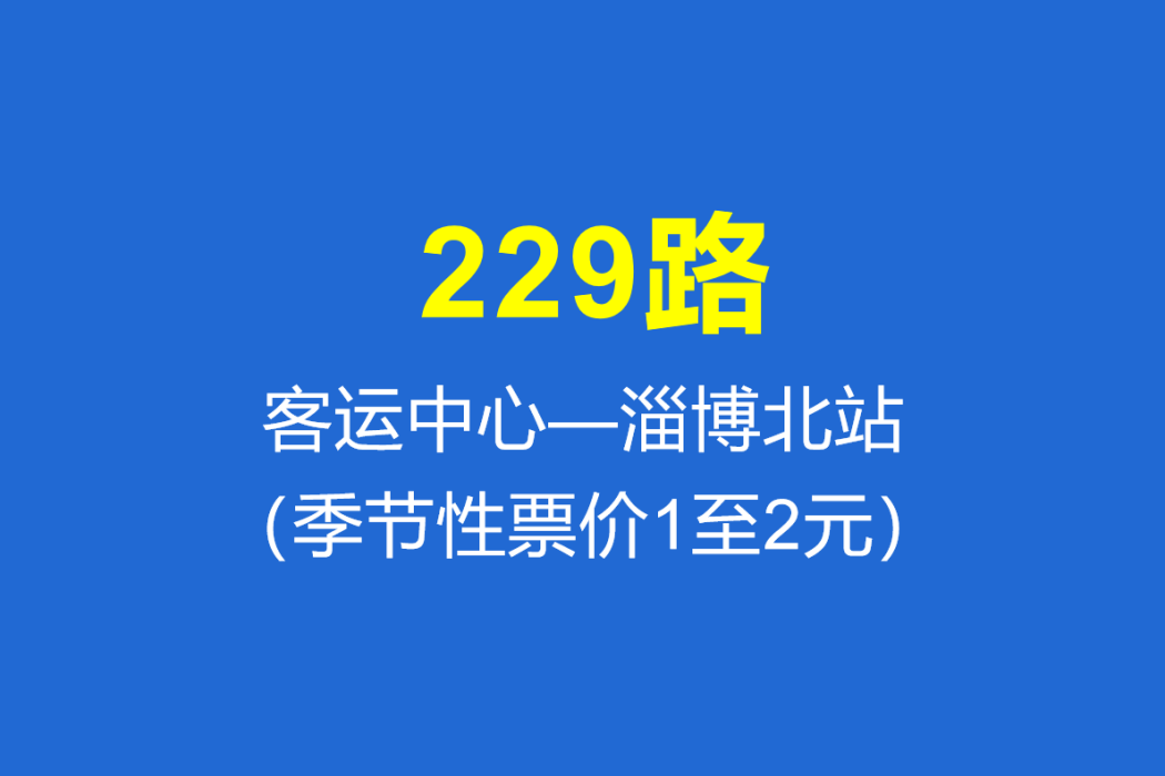 淄博公交229路