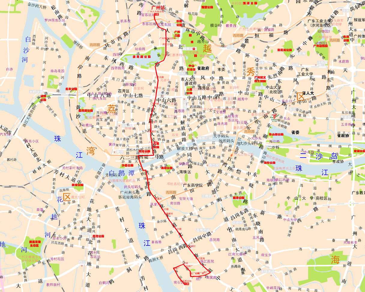 廣州捷運31路線路走向圖