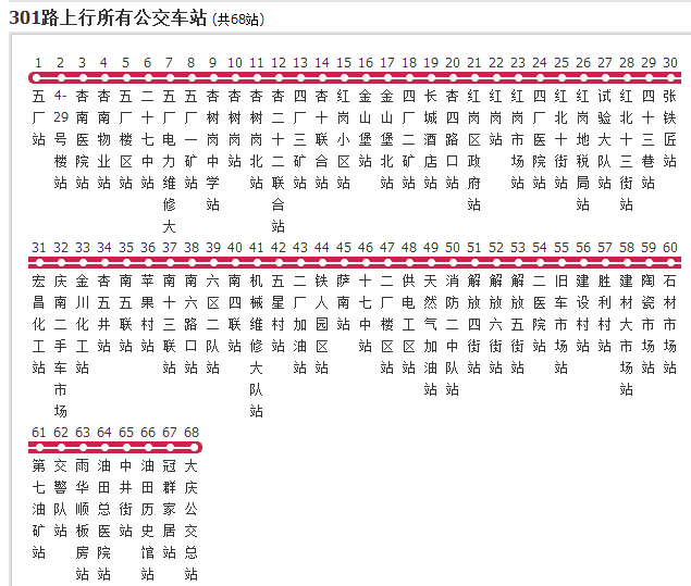 大慶公交301路