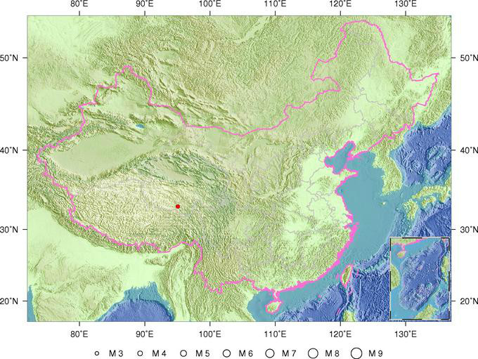 青海省玉樹藏族自治州雜多縣發生3.2級地震