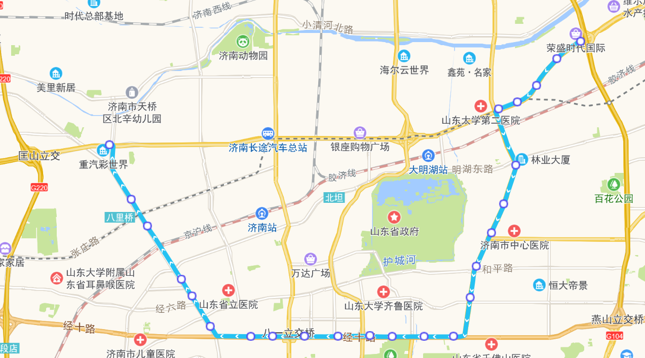 濟南公交BRT3號線路線圖