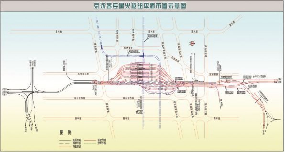 北京朝陽站站場分布圖