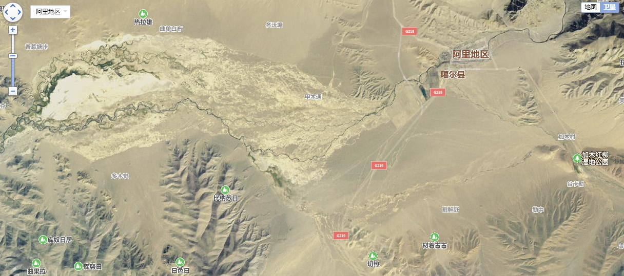 盆地的2018年左右的衛星圖