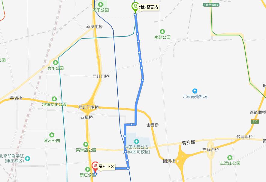 北京公交專67路線路圖