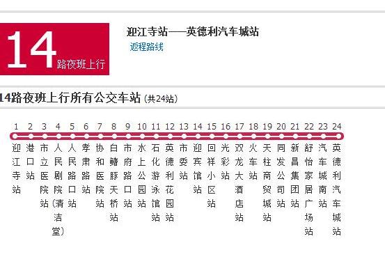 安慶公交14路夜班