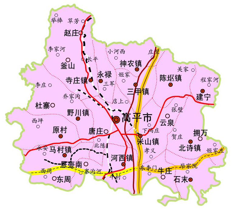 高平市政區圖