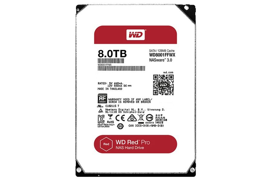 西部數據紅盤Pro NAS 8TB/7200轉/128MB(WD8001FFWX)