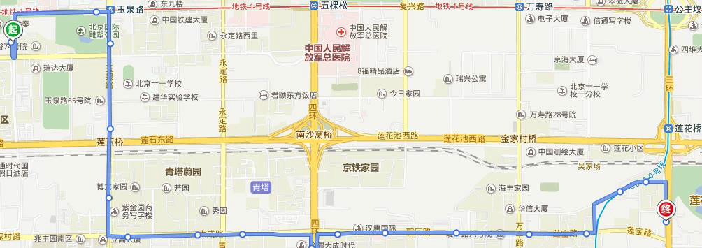 473路 魯谷公交場站→六里橋北里 線路圖