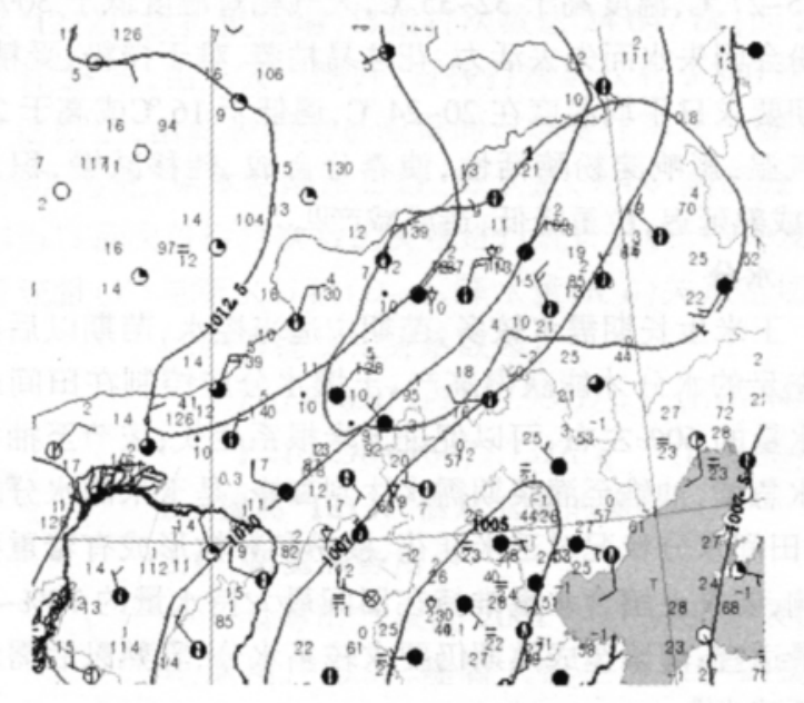 圖2 2010年8月10日8:00地面圖