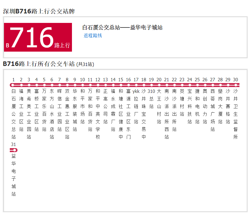 深圳公交B716路