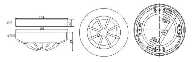 JTW-ZDM-LD3300EN感煙探測器安裝示意圖