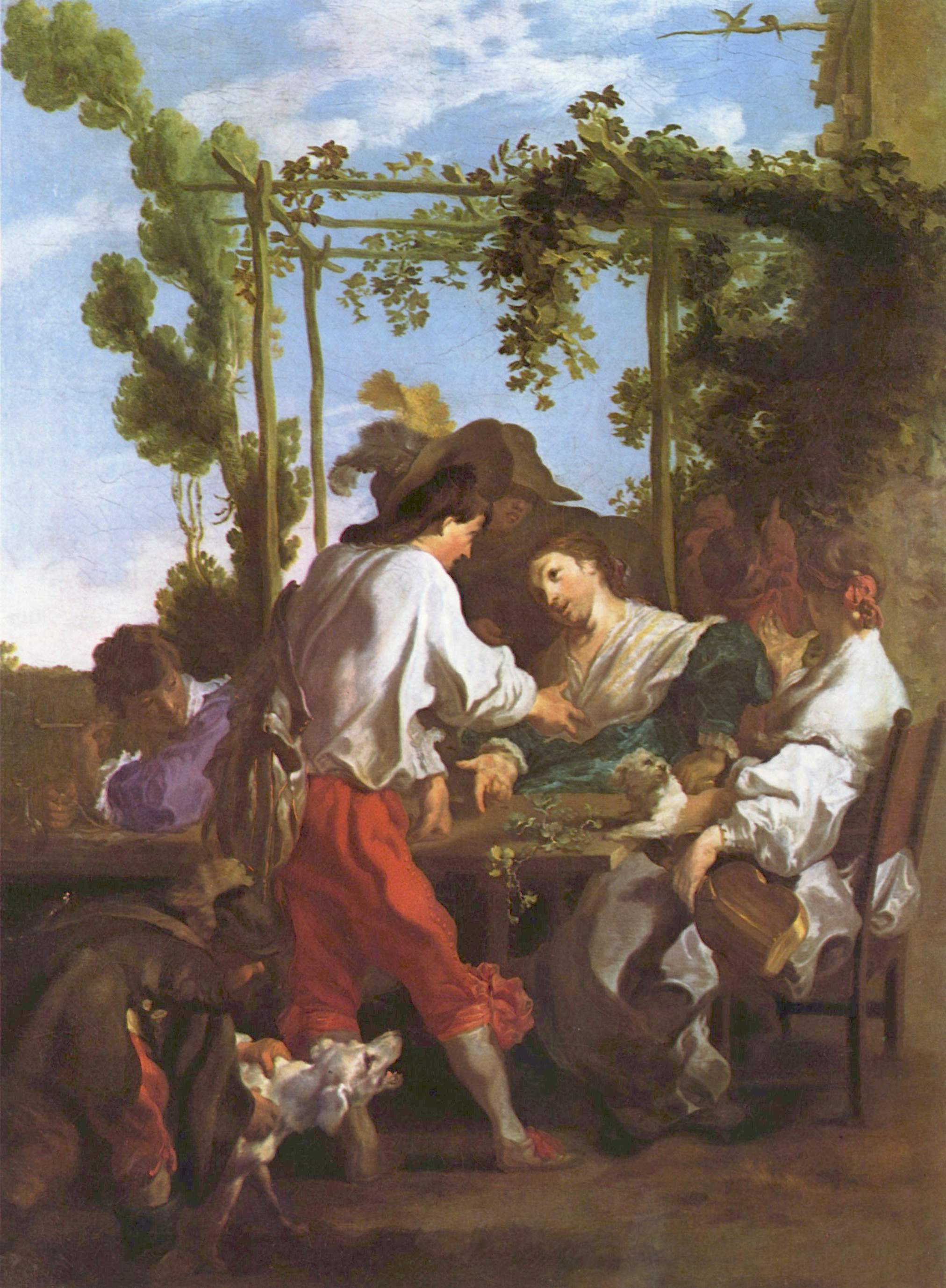 A game of mora, c. 1622.