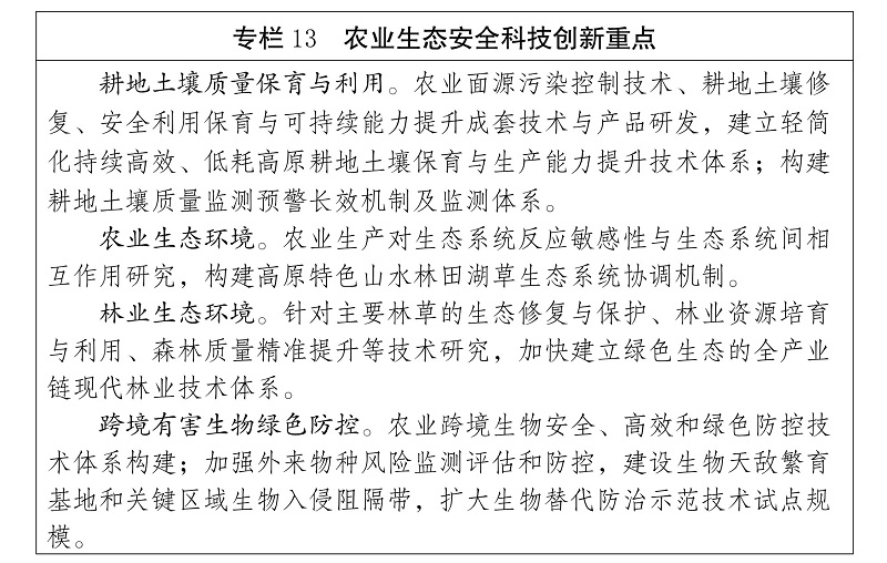 雲南省 “十四五”科技創新規劃