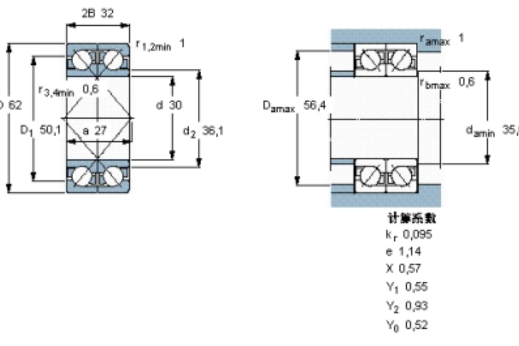 SKF 2×7206BECAP軸承