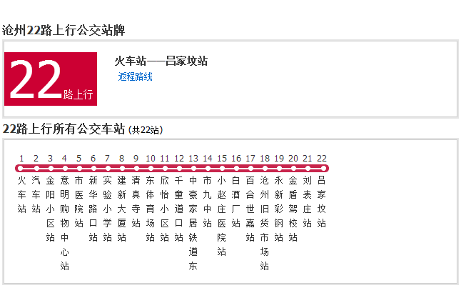 滄州公交22路