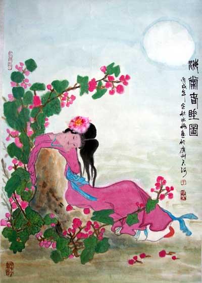 海棠春睡圖