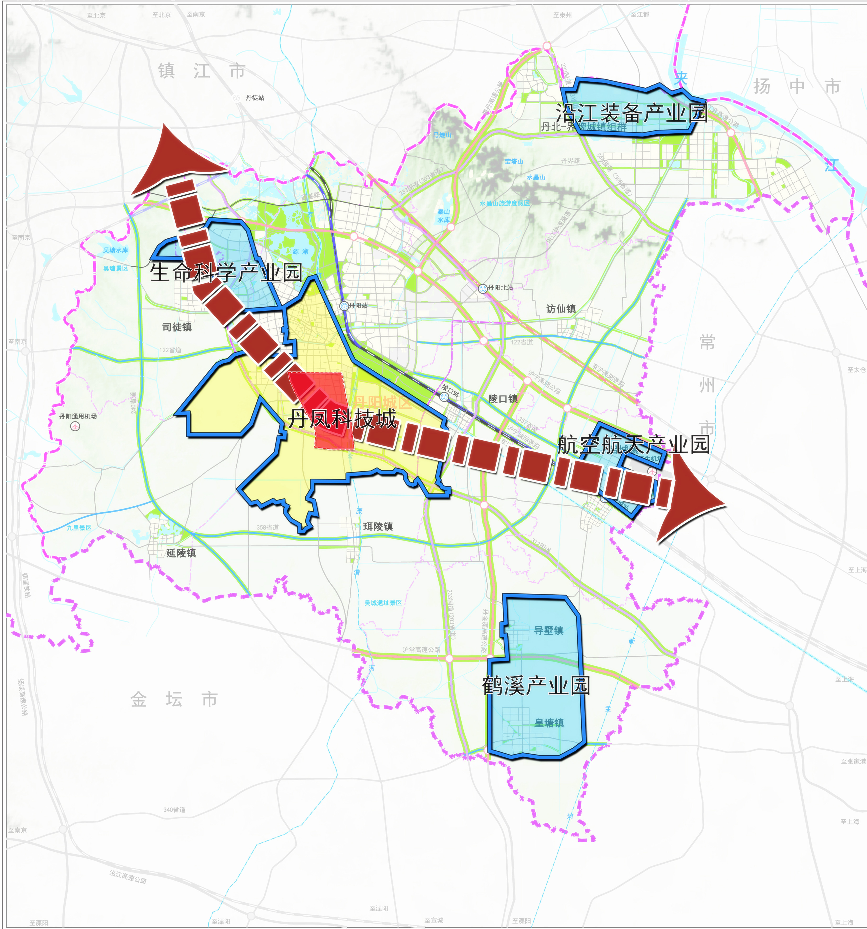 江蘇省丹陽高新區：一軸三區四園