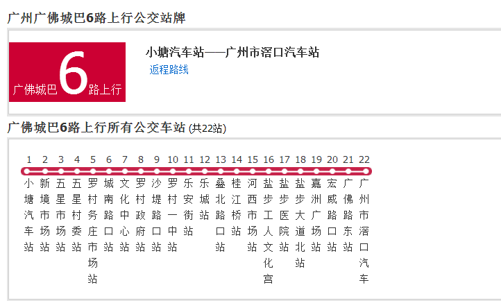 廣州公交廣佛城巴6路