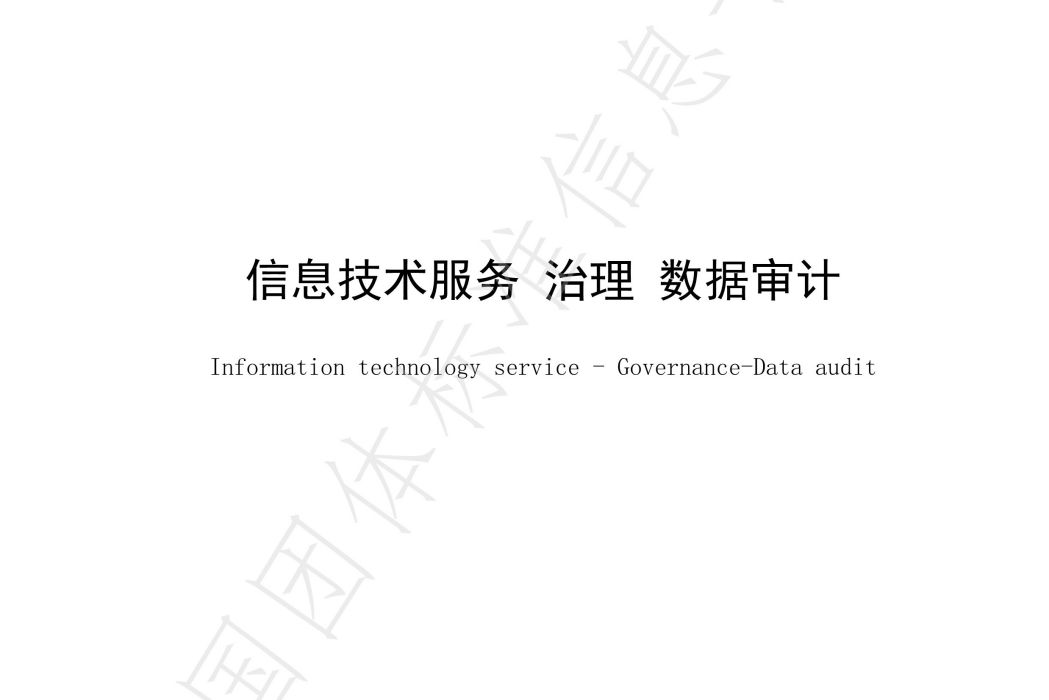 信息技術服務—治理—數據審計