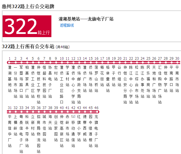 惠州公交322路