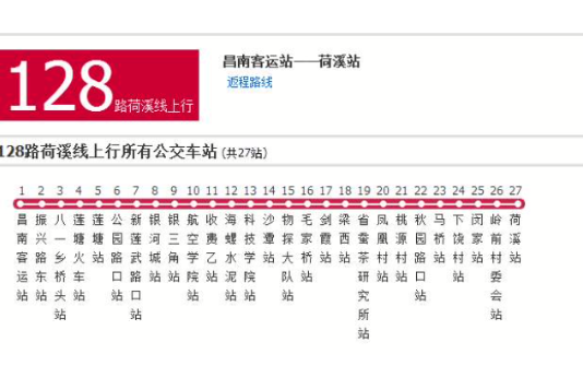 南昌公交128路荷溪線