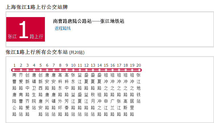 上海公交張江1路