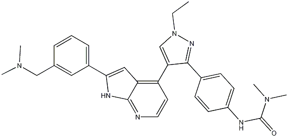 N\x27-[4-[4-[2-[3-[（二甲基氨基）甲基]苯基]-1H-吡咯並[2,3-B]吡啶-4-基]-1-乙基-1H-吡唑-3-基]苯基]-N,N-二甲基脲