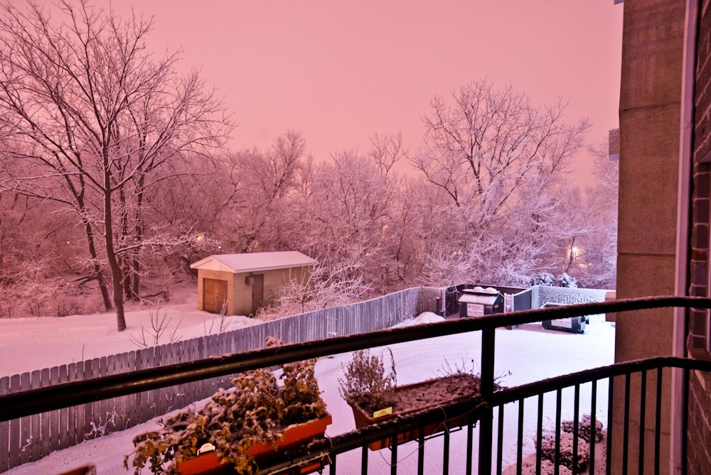 雪霞天