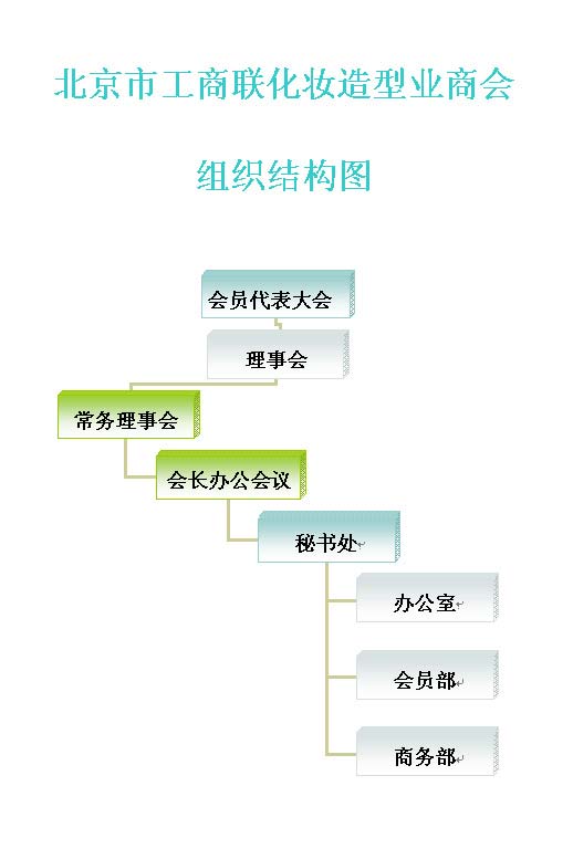 北京市工商聯化妝造型業商會的組織機構圖