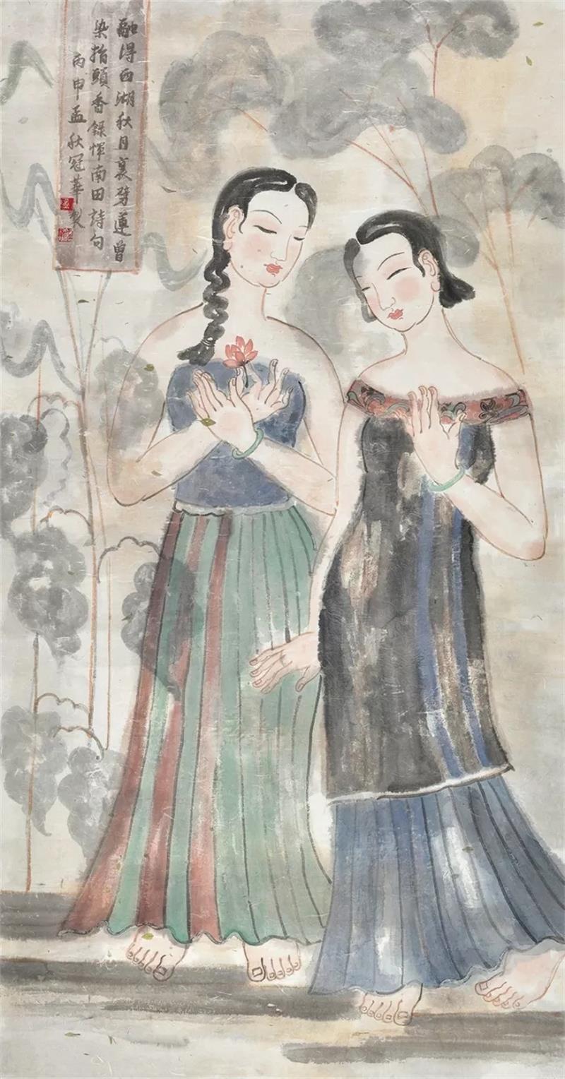 孟冠華—蓮心 138cm × 69cm 紙本設色