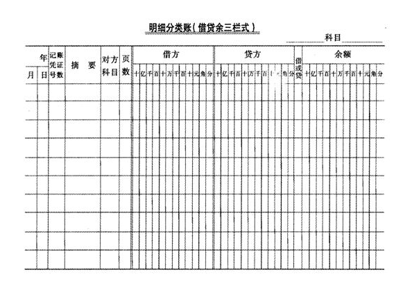 多欄式賬簿