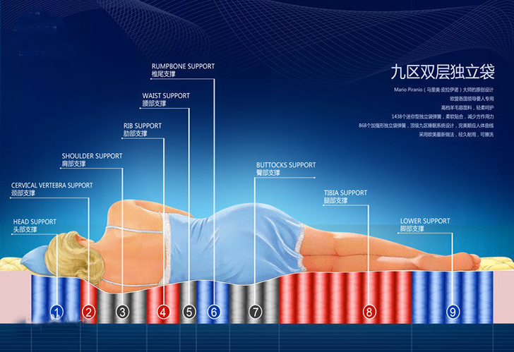 九分區護脊床墊