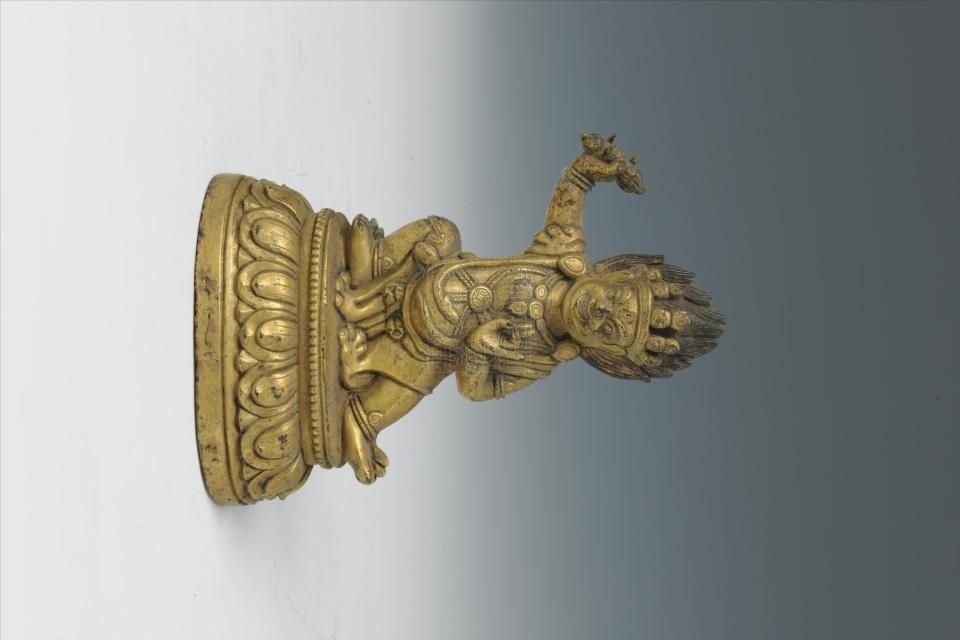民國藏傳佛教金剛手菩薩鎏金銅造像