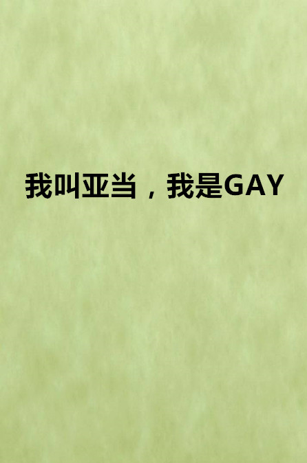 我叫亞當，我是GAY