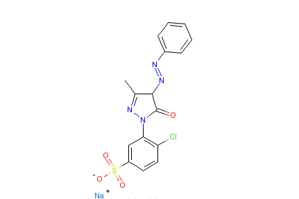 4-氯代-3-[4,5-二氫代-3-甲基-5-氧代-4-苯偶氮基-1H-吡唑-1-基]苯磺酸鈉