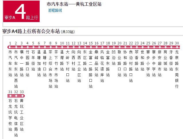 寮步公交A4路