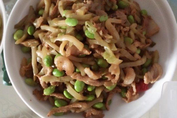 毛豆榨菜肉絲