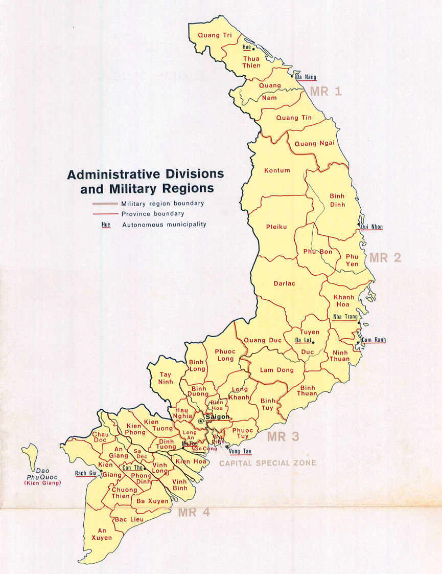 越南共和國分省圖（1972年）
