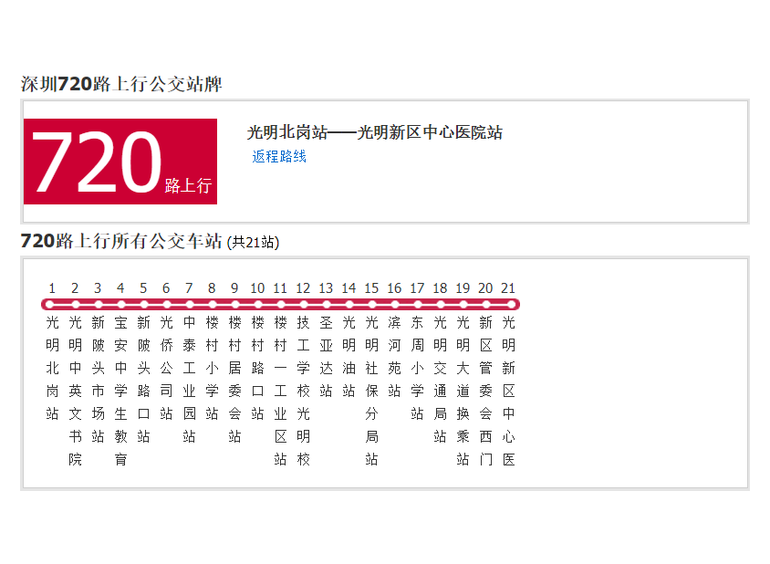 深圳公交720路