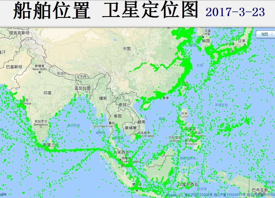 大量船舶通過此海峽